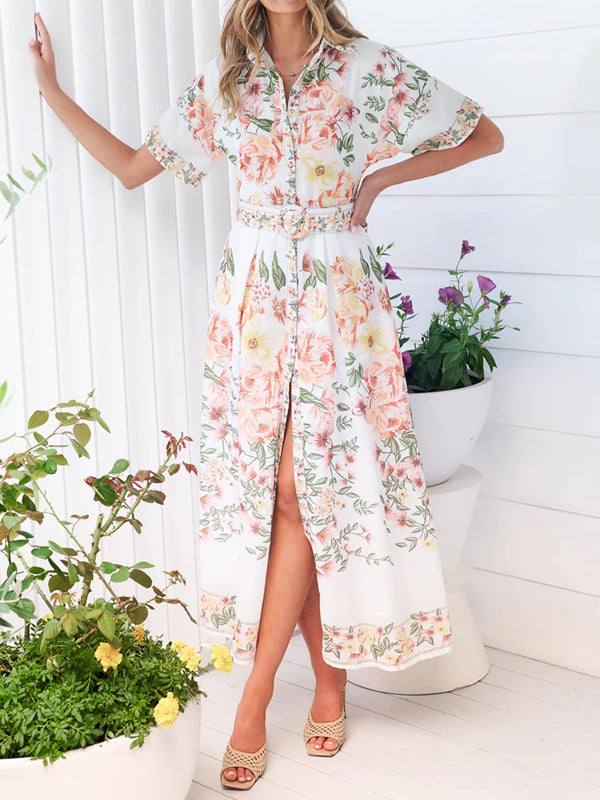 Temperamental Simple Printed Women's Holiday Dress