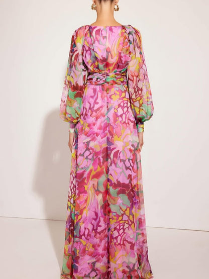 Chiffon Temperament Printed Holiday Women's Dress