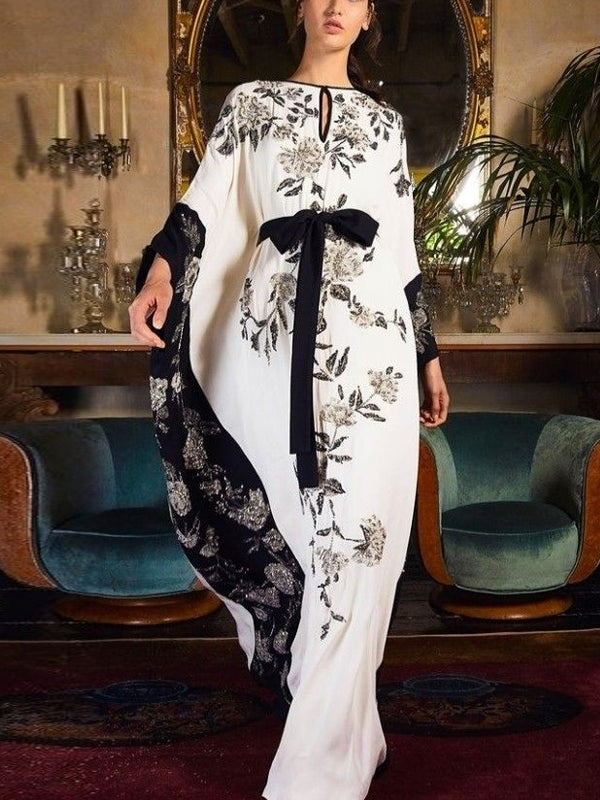 Retro Embroidery Flowing Women's Kaftan Dress