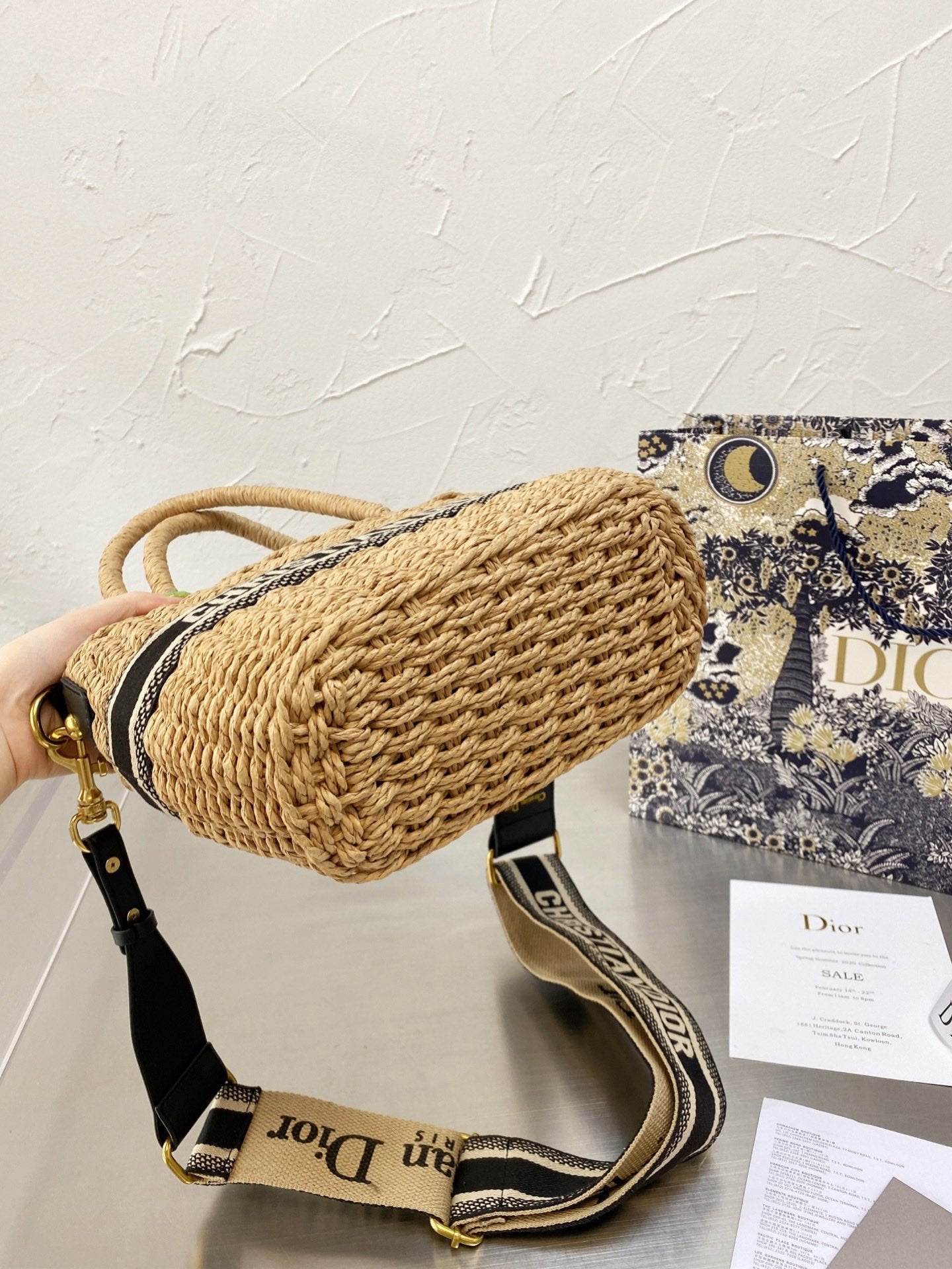 DIOR WICKER BUCKET BAG