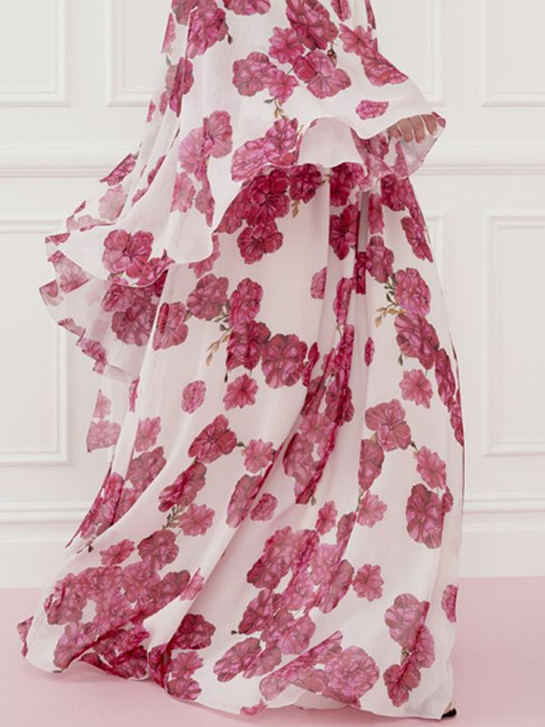 Flowing Chiffon Print Women's Dress