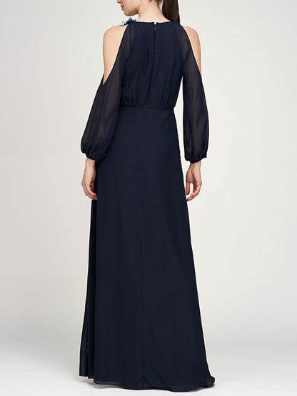 Strapless Mesh Chiffon Women's Gown Dress