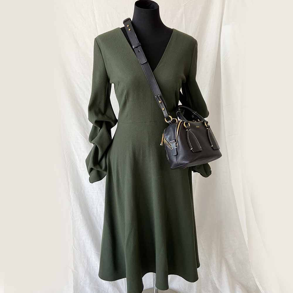 Chloe 'Daria' braided handle grain leather small shoulder bag