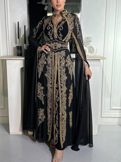 Elegant Sequins Temperament Mesh Retro Women's Dress