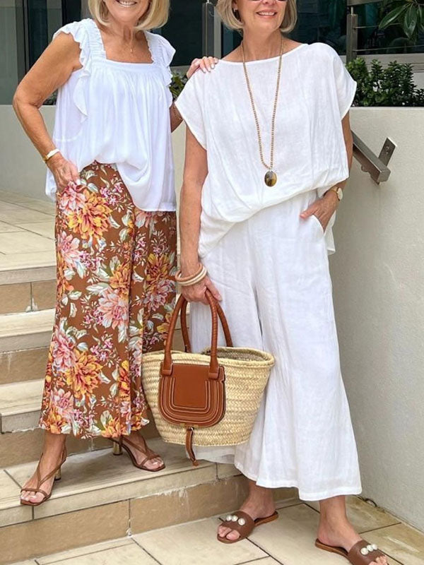 Comfortable Resort Cotton Linen Women's Suit