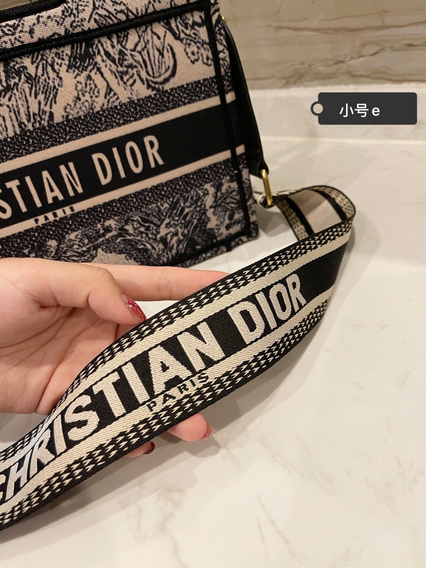 East-West Dior Book Tote with strap