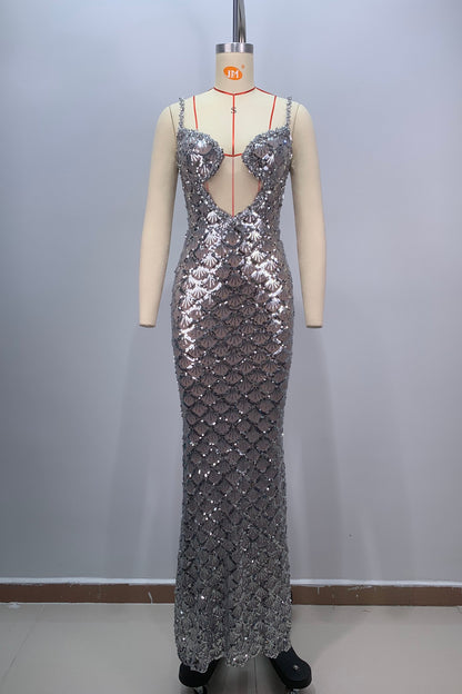 loveedsTM-New sexy fish scale pattern dress-vx