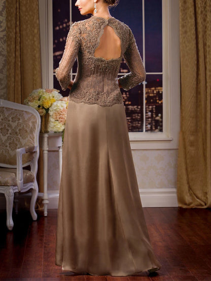 Lace Solid Color Maxi Dress