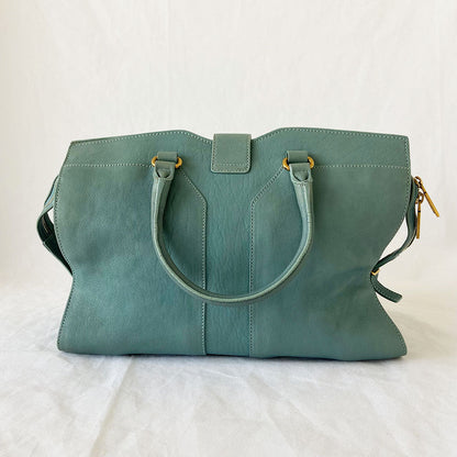 Saint Laurent Blue Leather Medium Cabas Chyc Tote