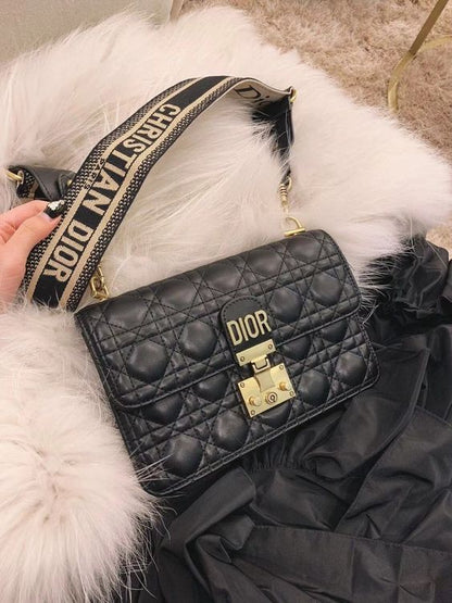 CD Dior Dioraddict Cannage calfskin flap shoulder bag