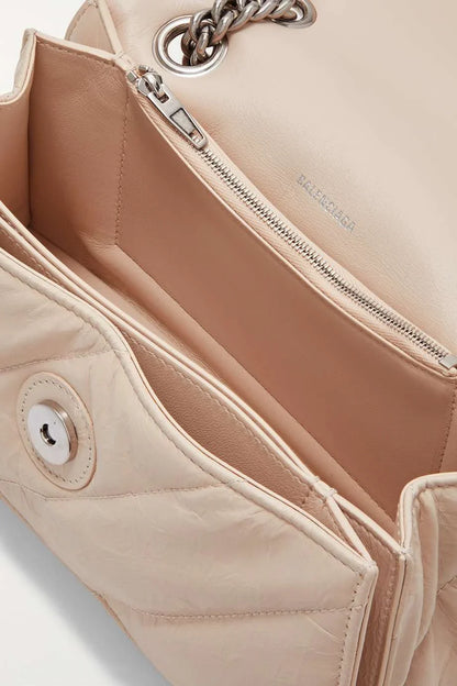 BALENCIAGA Crush small quilted crinkled-leather shoulder bag