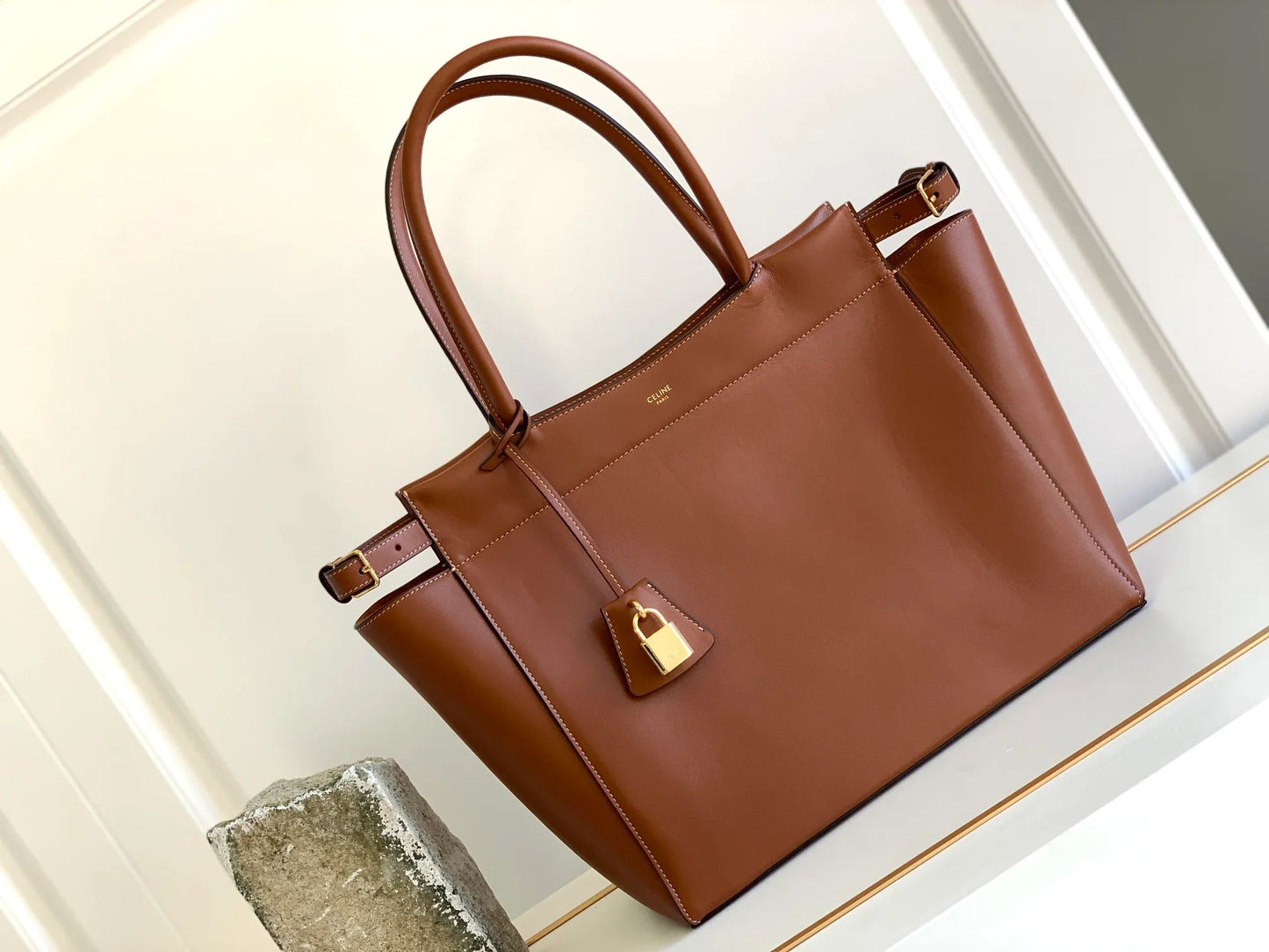 Celine Medium Cabas Bourgeoi brown handbag