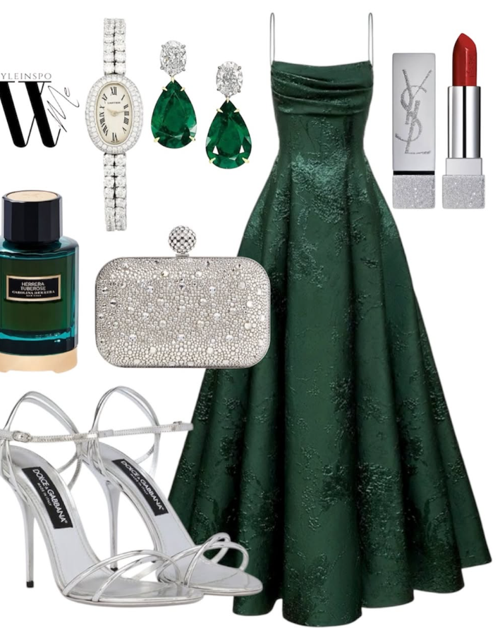 Long Spaghetti Straps A-line Green Prom Dresses, Long Prom Dresses SH382