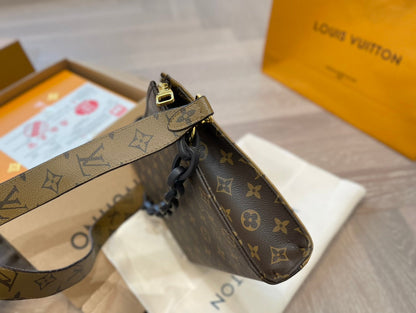 LV Toiletry Pouch 26 in Monogram Reverse Canvas with Wide Shoulder Strap