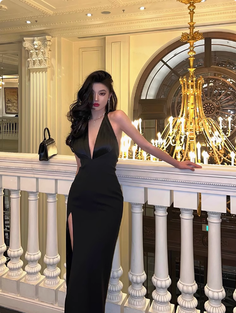 Sexy Mermaid Black Halter Backless 21st Birthday Dress Party Gown Birthday Outfits Birthday Dress Ideas For Women DP2315