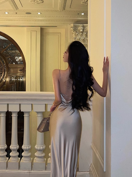 Sexy Mermaid Spaghetti Straps Champagne 18th Birthday Dress Party Gown Birthday Outfits Birthday Dress Ideas For Women DP2325