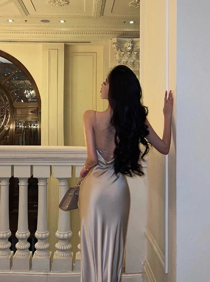 Sexy Mermaid Spaghetti Straps Champagne 18th Birthday Dress Party Gown Birthday Outfits Birthday Dress Ideas For Women DP2325