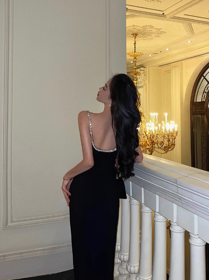 Sexy Mermaid Spaghetti Straps Black 18th Birthday Dress Party Gown Birthday Outfits Birthday Dress Ideas For Women DP2324