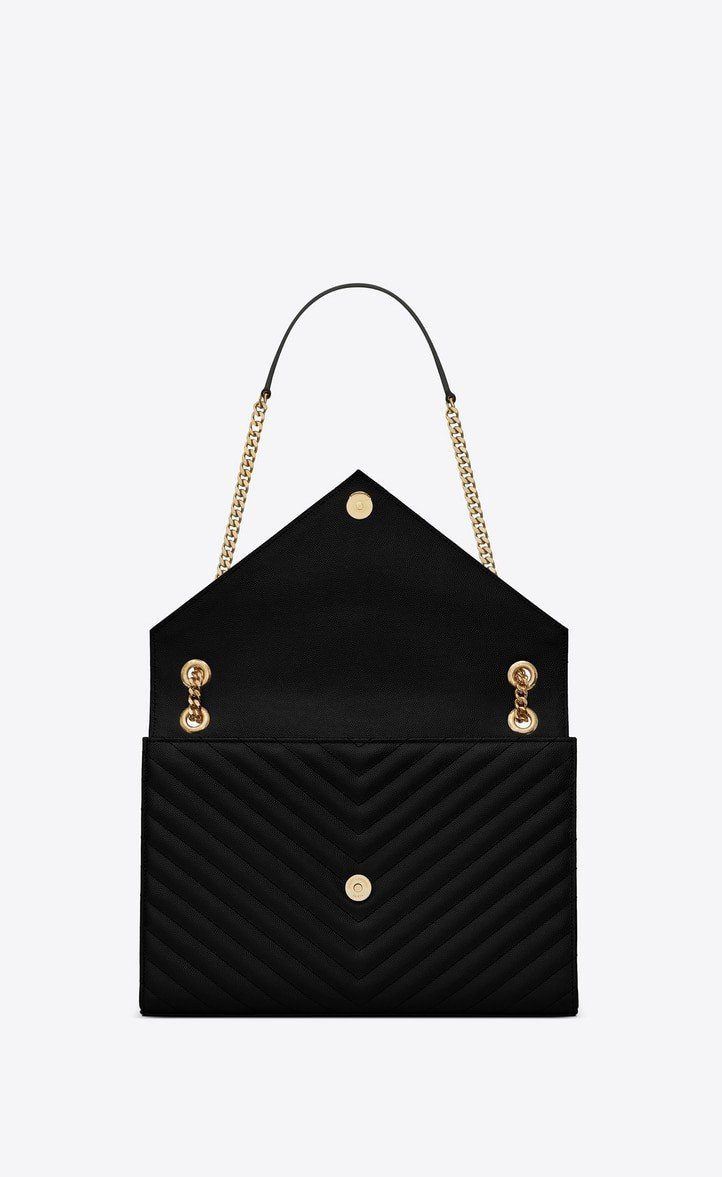 Saint Laurent Envelope Large Bag In Quilted Grain De Poudre Embo