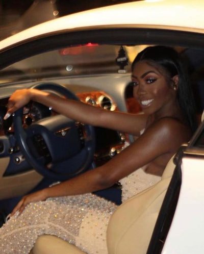 WOMEN SWEETHEART CTYSTAL SLEEVELESS SLIM PROM DRESS SAS43