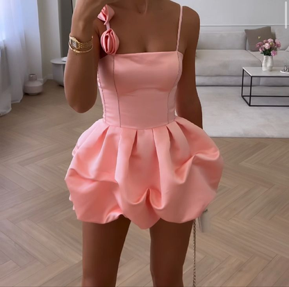 Cute Pink Satin 17th Birthday Dress 8th Grade Formal Homecoming Dress S947