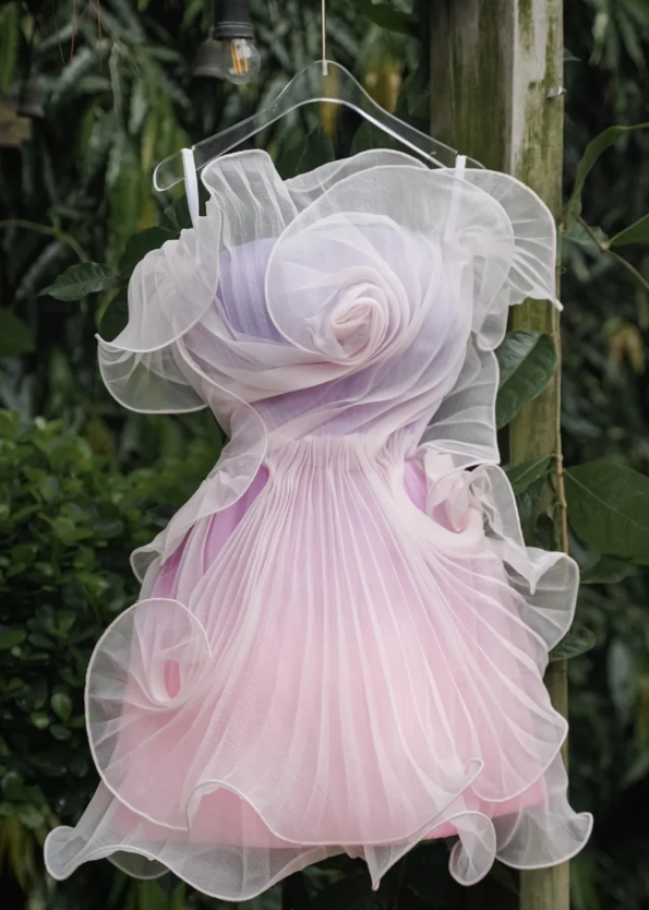 Unique Tulle Ombre Sheath Short Cocktail Dress Homecoming Dress S548