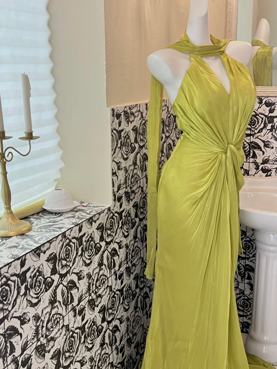 Flowy Green Mermaid V Neck Chiffon Long Party Dress Prom Dress Formal Dress SH3851