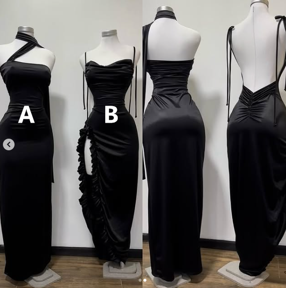 Sexy Black Sheath Prom Dresses Gala Dress Woman for Party