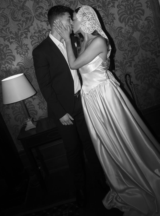 Simple A Line Strapless White Satin Long Sweep Wedding Dress Ball Gown SH2169