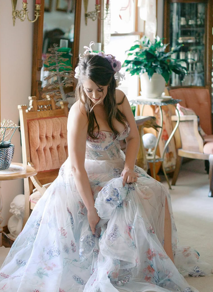 Stylish lace long A line prom dress evening dress KS4705