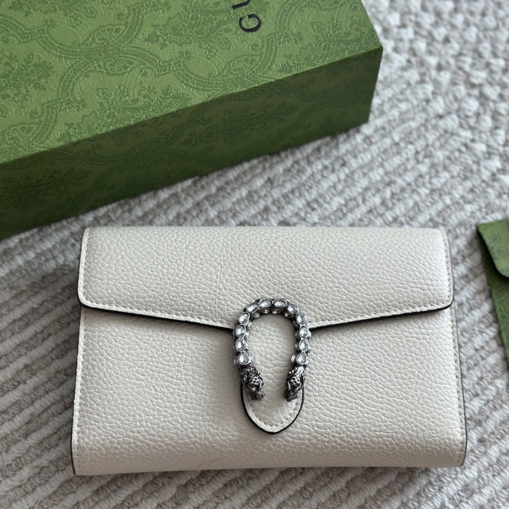 GUCCI DIONYSUS MINI CHAIN WALLET WHITE 20CM 401231 CAOGM 9174