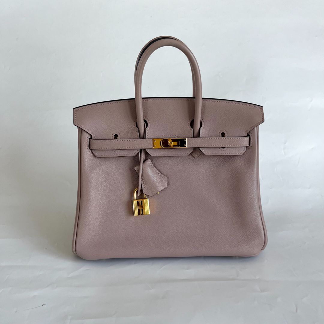 Hermès Glycine Evercolor Leather Gold Hardware Birkin 25 Bag