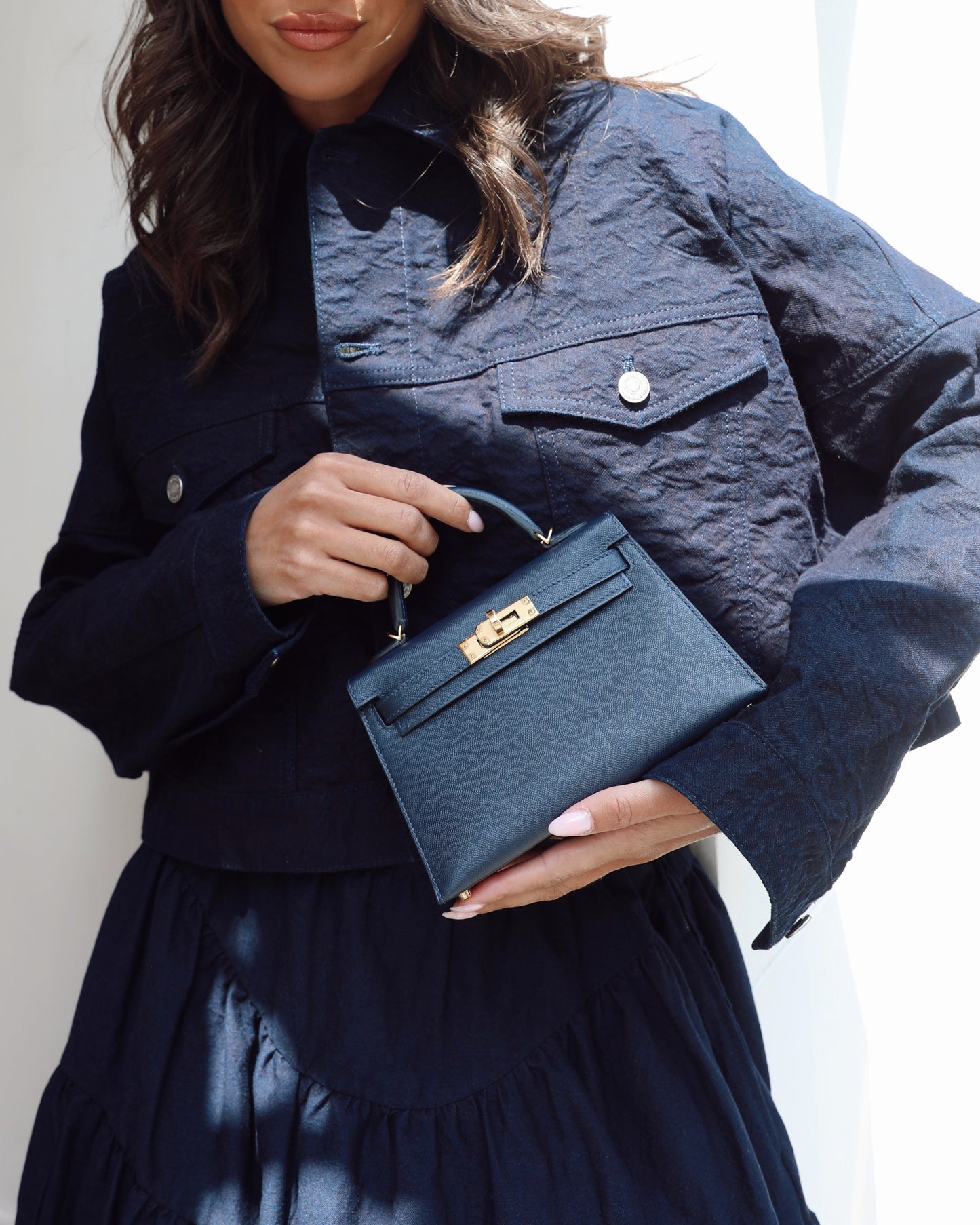 *RARE* Hermès Mini Kelly II Bag 20cm in Bleu Nuit Madame Leather with Gold Hardware