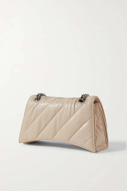 BALENCIAGA Crush small quilted crinkled-leather shoulder bag