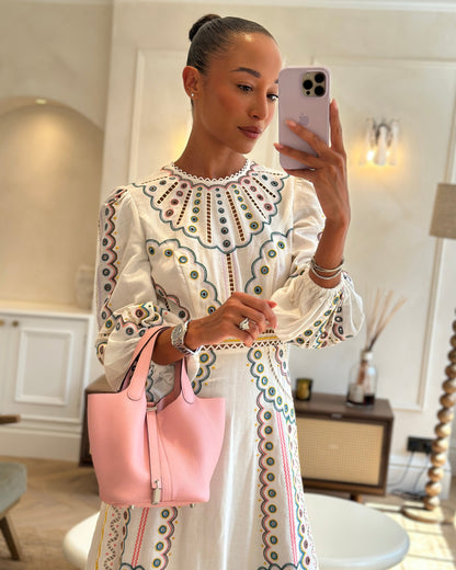 *ULTRA RARE* Hermès Picotin Bag 18cm in Rose Sakura Clemence Leather with Palladium Hardware