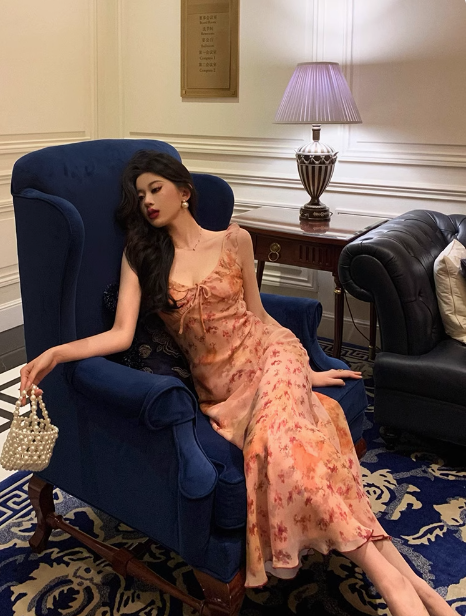 Sexy Sheath V Neckline Floral Pink 18th Birthday Dress Holiday Party Birthday Outfits For Women DP0168