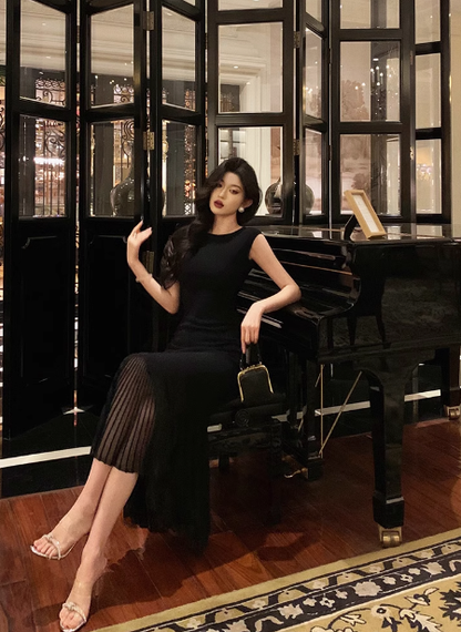 Sexy Mermaid Scoop Neckline Black 21st Birthday Dress Holiday Party Birthday Outfits For Women DP0176