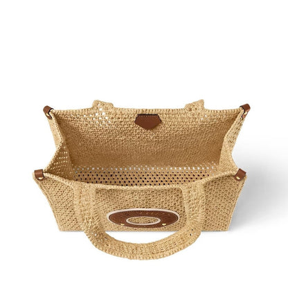 LOUIS VUITTON  Raffia Calfskin By The Pool OnTheGo MM Natural 39x15x30cm
