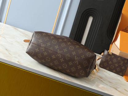 Lv Bag with Metallic Luster Handbag Shoulder Bag 28 x 20 x 11.5cm