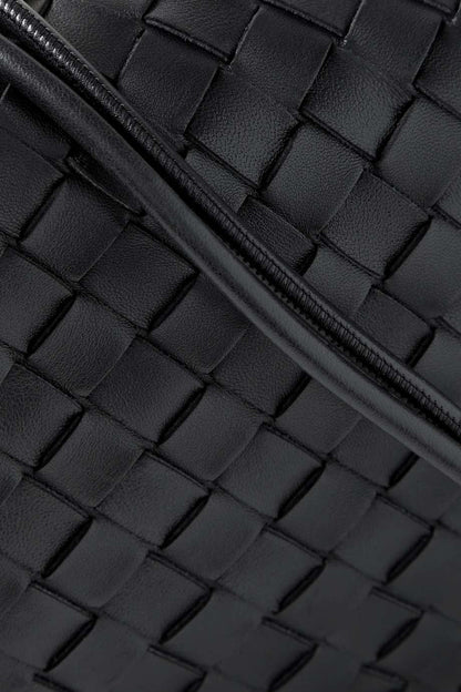 BOTTEGA VENETA Loop small intrecciato leather shoulder bag Black