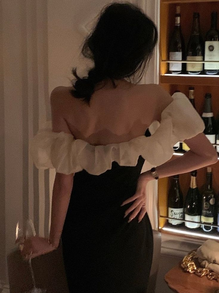 Off Shoulder Black Fashion Outfits Elegant Midi Bodycon Prom Dress  SH1220