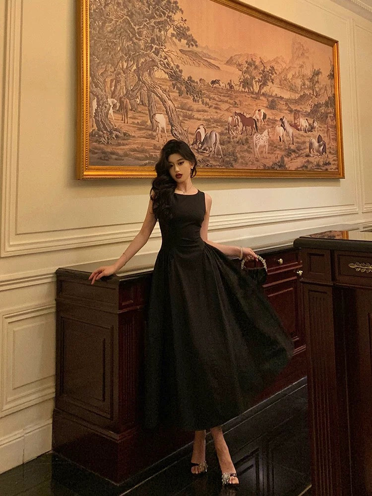 Sexy A Line Scoop Black Sleeveless Prom Dresses Party Dress Summer Birthday Outfits Birthday Dresses W813