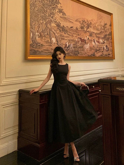 Sexy A Line Scoop Black Sleeveless Prom Dresses Party Dress Summer Birthday Outfits Birthday Dresses W813