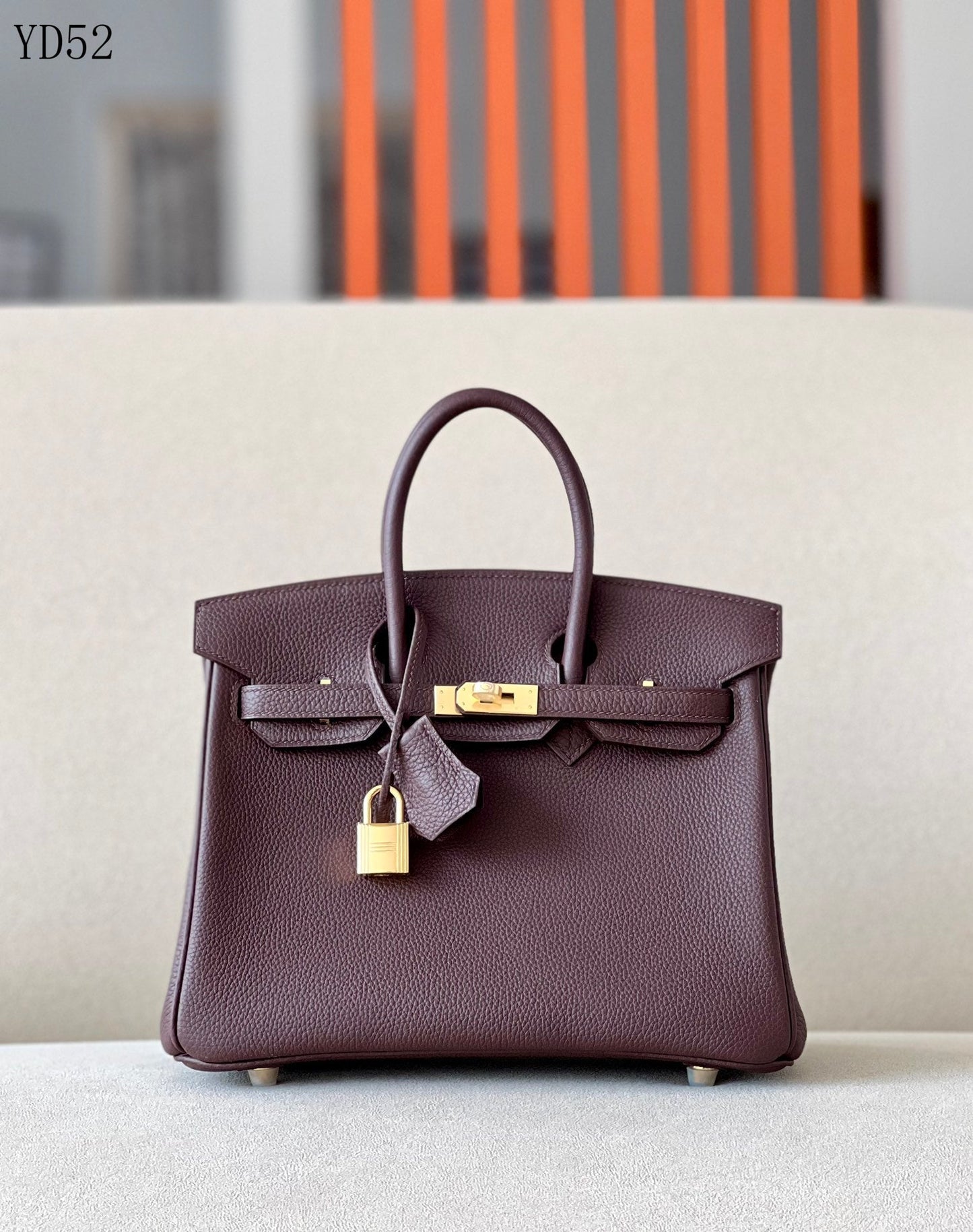 H BIRKIN 25 TOGO CHOCOLATE GOLD HARDWARE 25CM