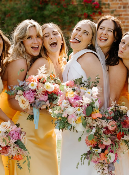 Simple Mermaid Halter Yellow Satin Open Back Bridesmaid Dress Evening Dress SH2796