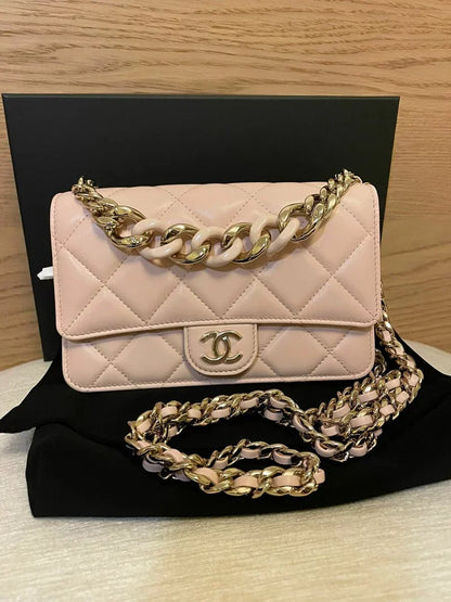 CL lambskin textured diamond embroidery bag