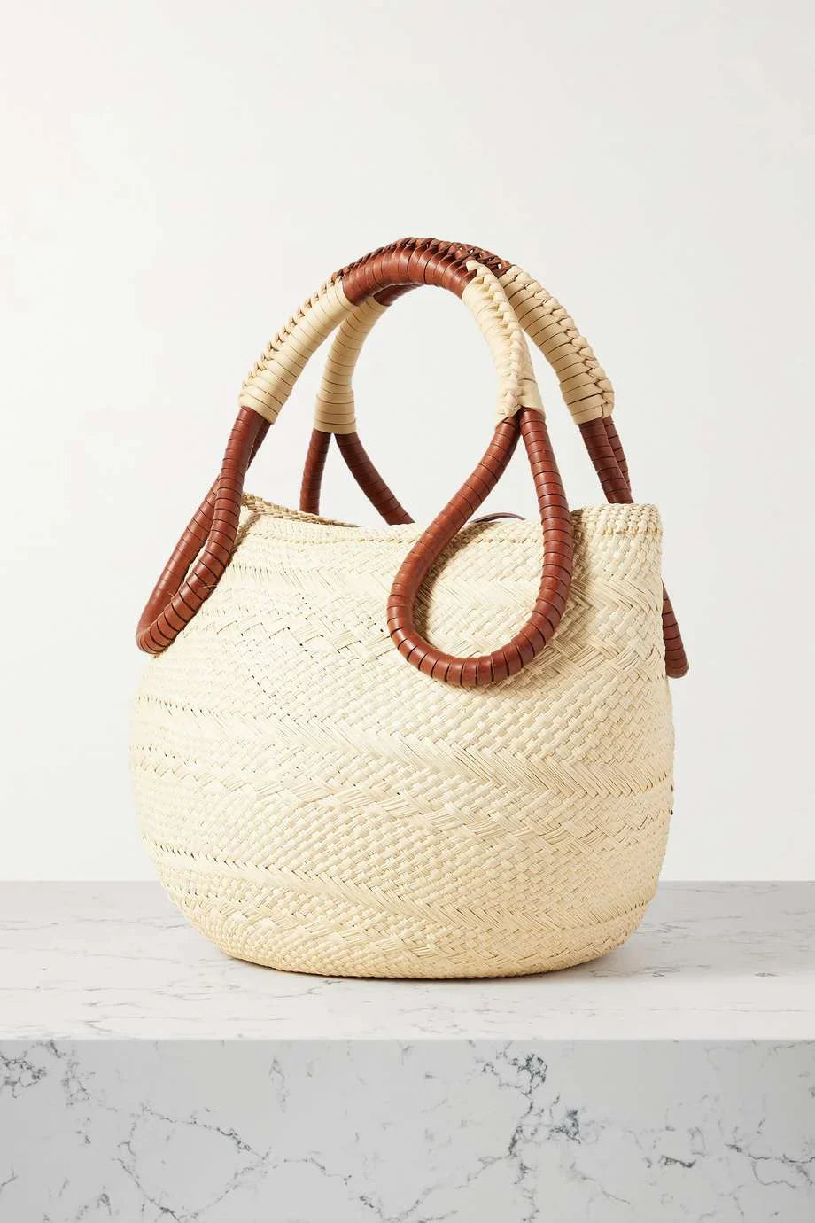 JOHANNA ORTIZ  SUSTAIN Singing The Namba leather-trimmed raffia tote