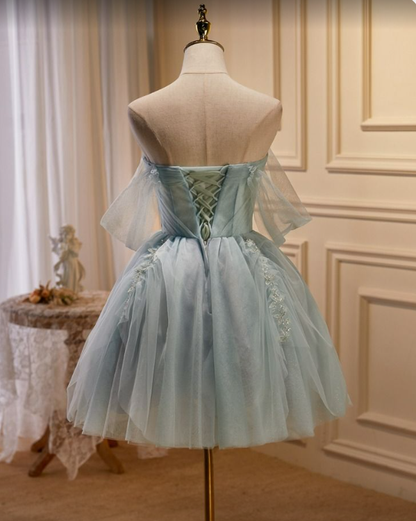 Sweet Light Green Tulle Homecoming Dress SH581