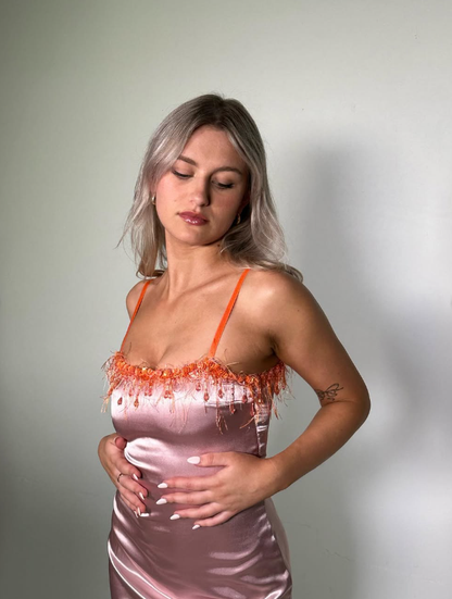 Cute Sheath Spaghetti Strap Beaded Satin Short Homecoming Dress Birthday Dress SH2322