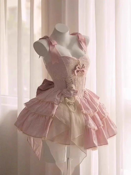 Ball Gown Straps Sleeveless Homecoming Dress Short Pink Birthday Dresses Birthday Outfits